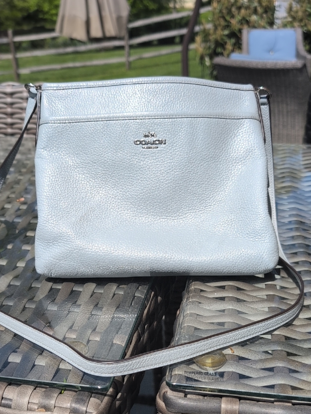 Coach Light Blue File Crossbody Bag F28035
